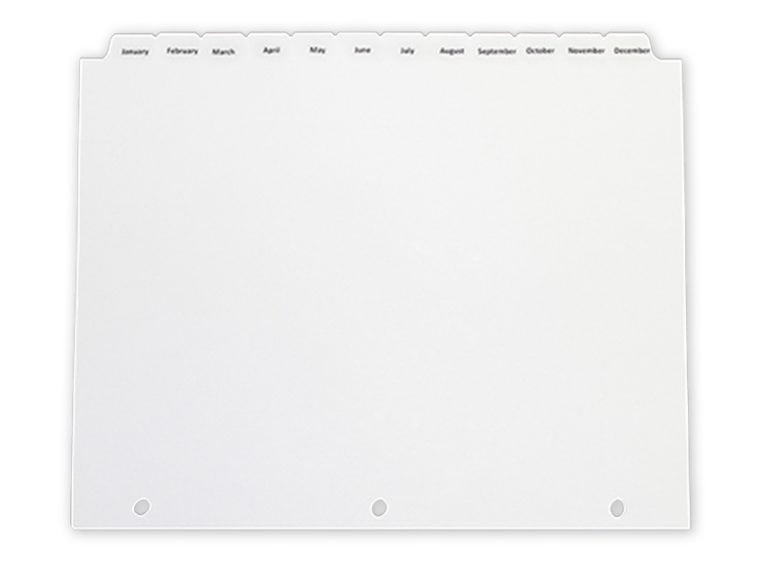 Tab Dividers - Monthly Set - ComplianceBinders.com